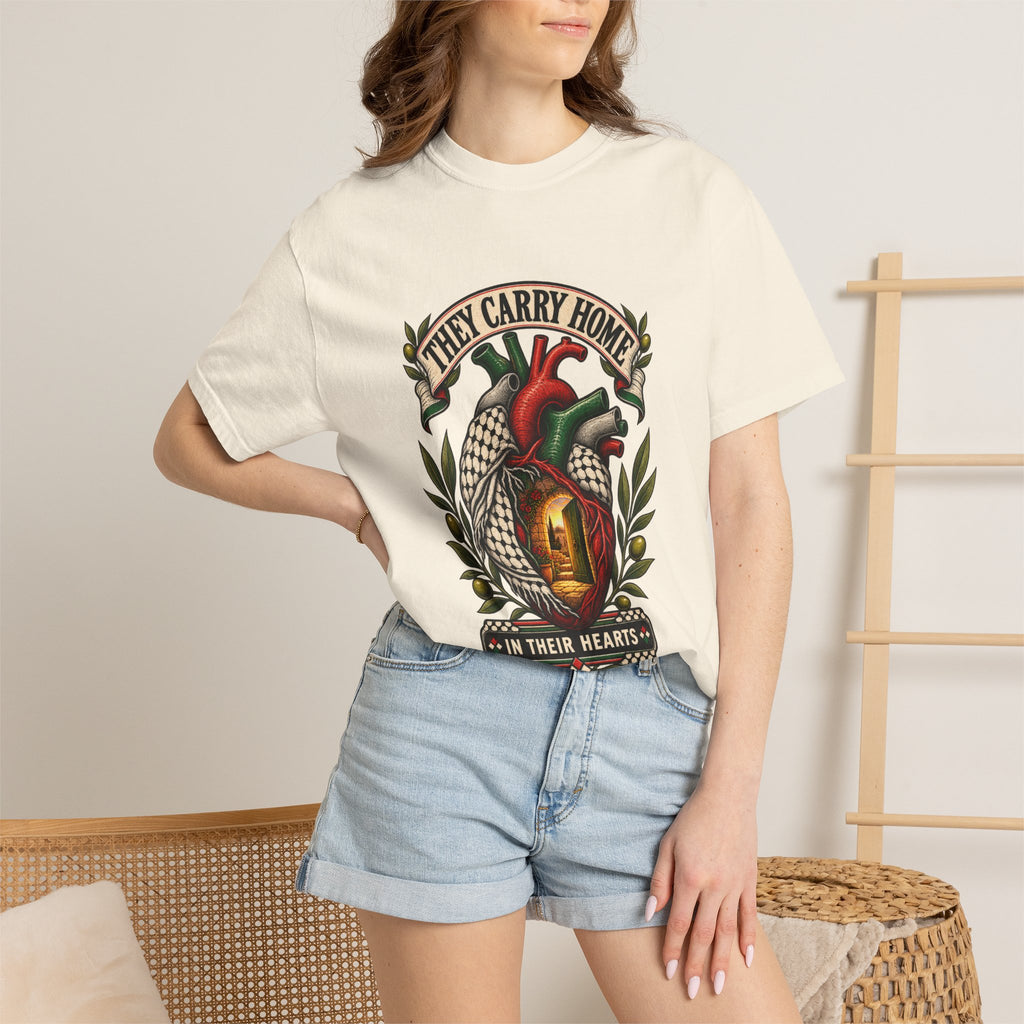 They Carry Home Heart T-Shirt — Free Palestine