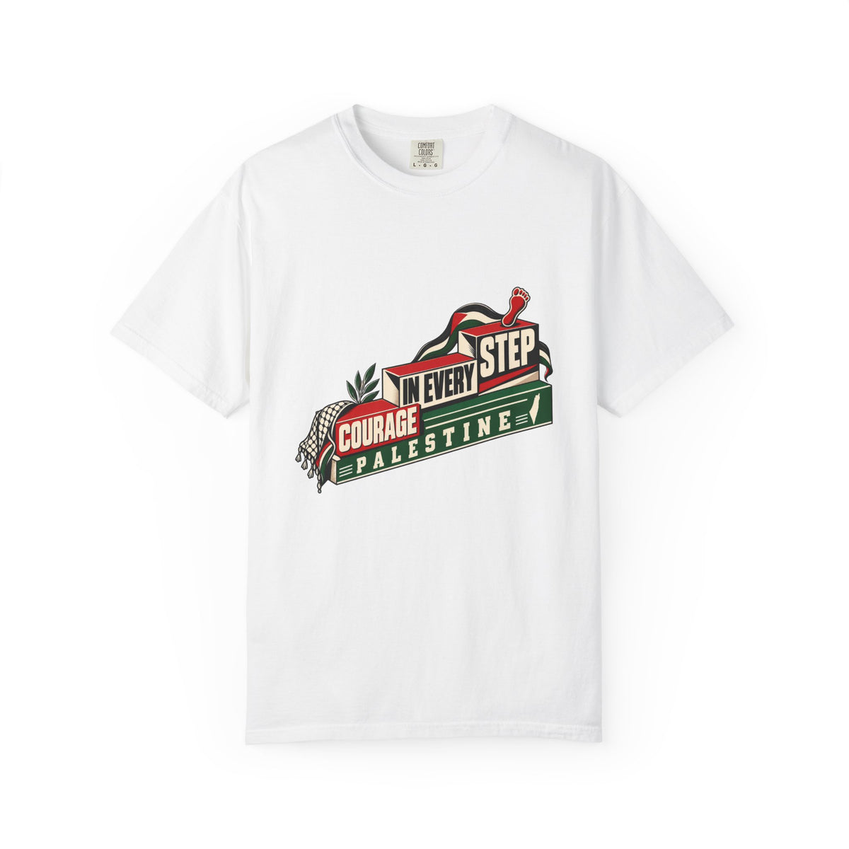 Palestine "Courage In Every Step" Graphic T-Shirt