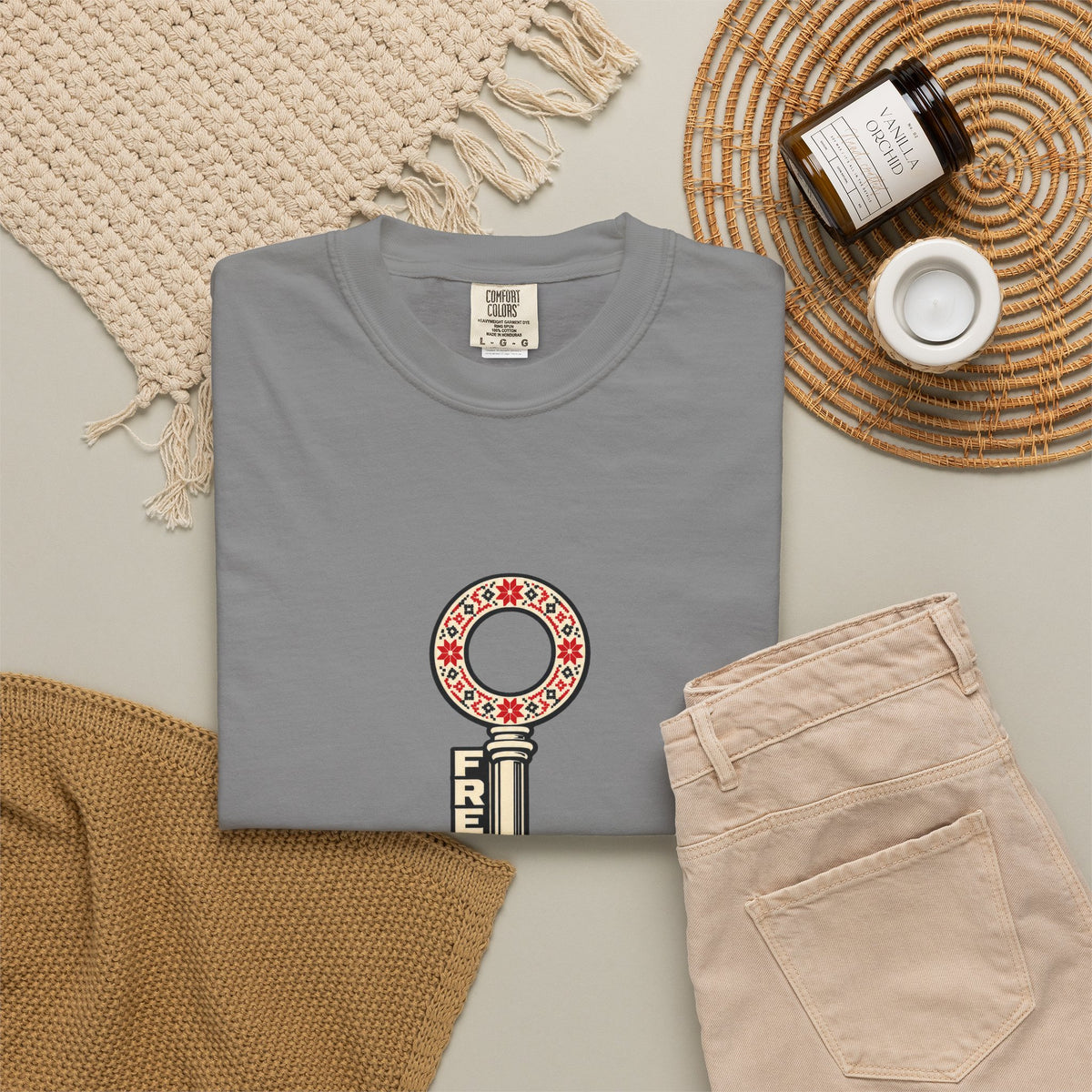 Palestine Freedom Key T-Shirt — Retro Solidarity Graphic Tee