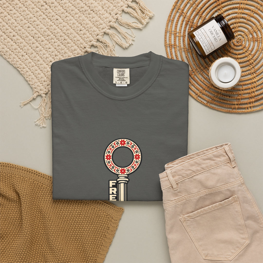 Palestine Freedom Key T-Shirt — Retro Solidarity Graphic Tee