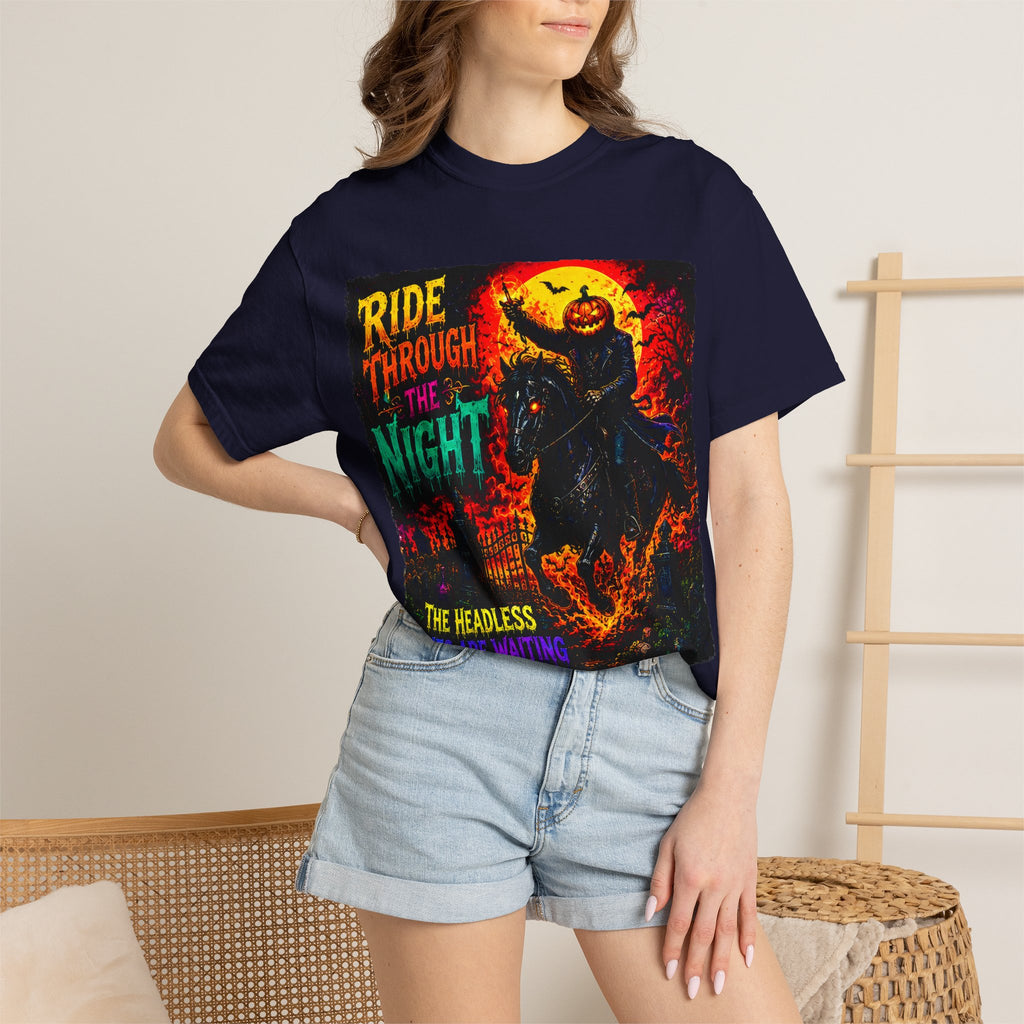 Ride Through the Night Halloween T-Shirt — Headless Horseman Graphic Tee