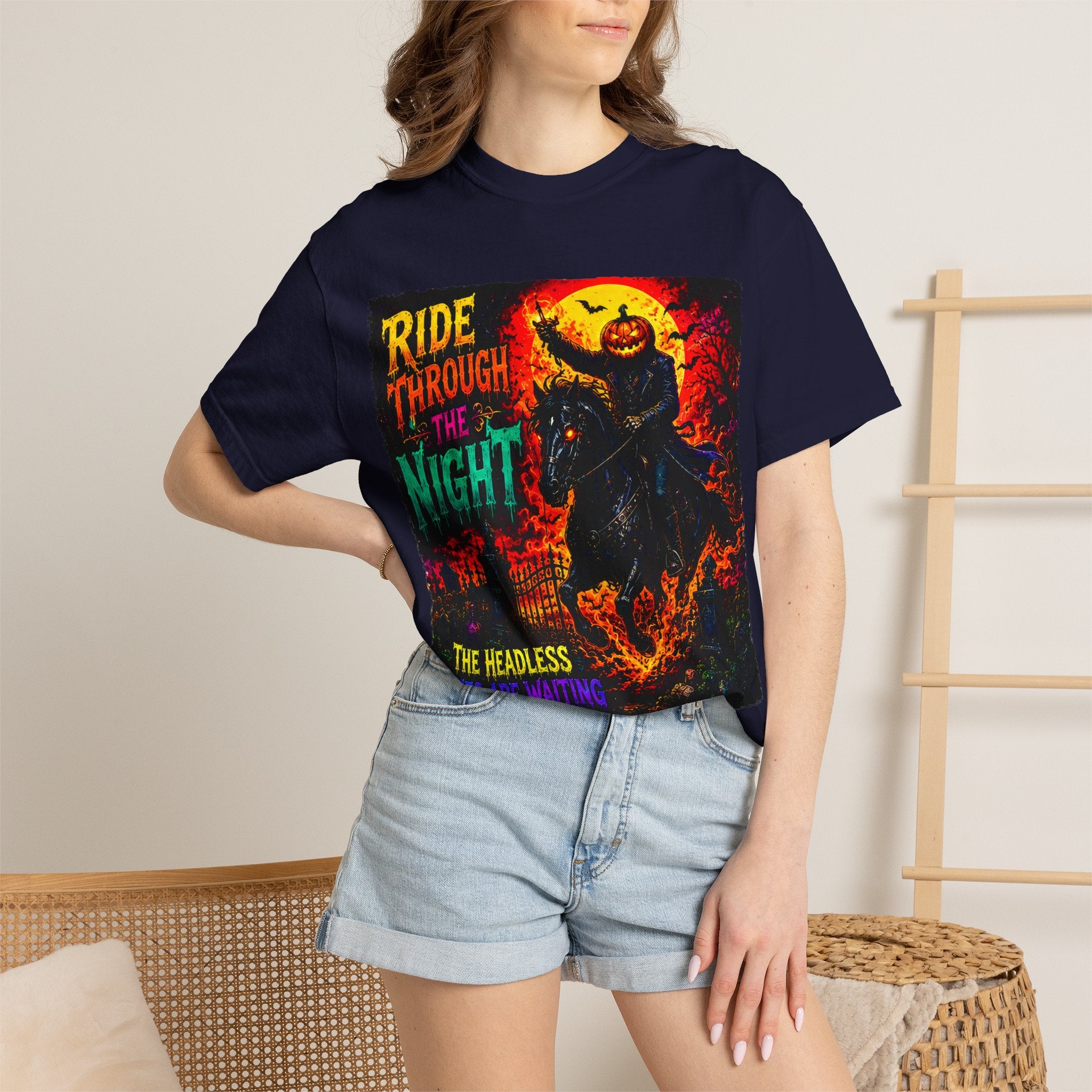 Ride Through the Night Halloween T-Shirt — Headless Horseman Graphic Tee