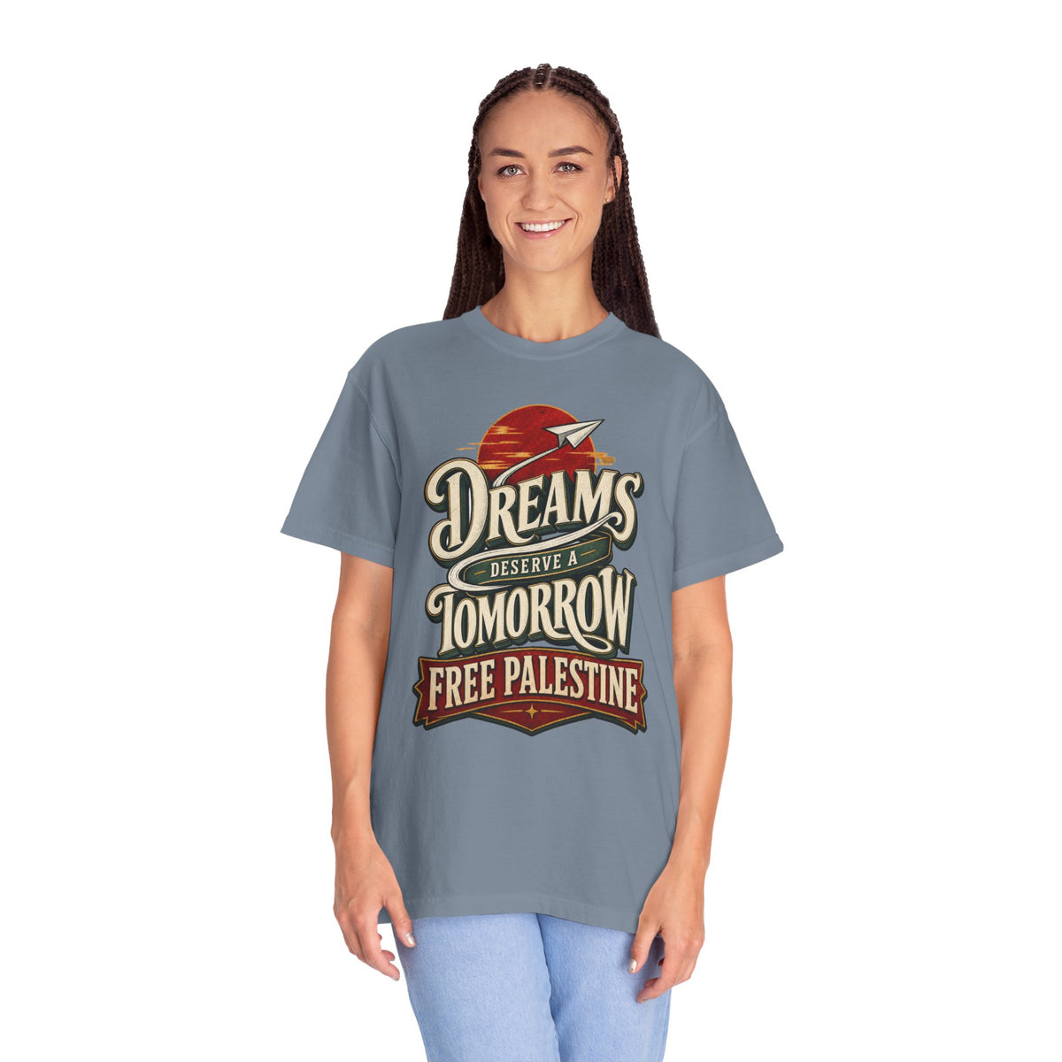 T-Shirt — "Dreams Deserve a Tomorrow: Free Palestine" Vintage Graphic Tee