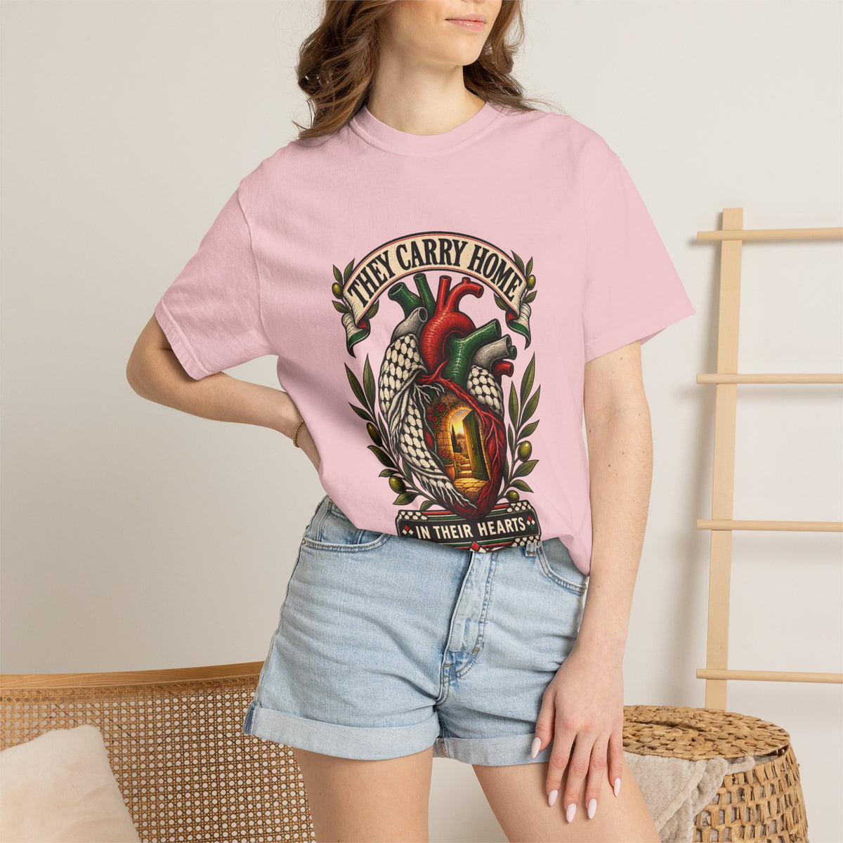 They Carry Home Heart T-Shirt — Free Palestine