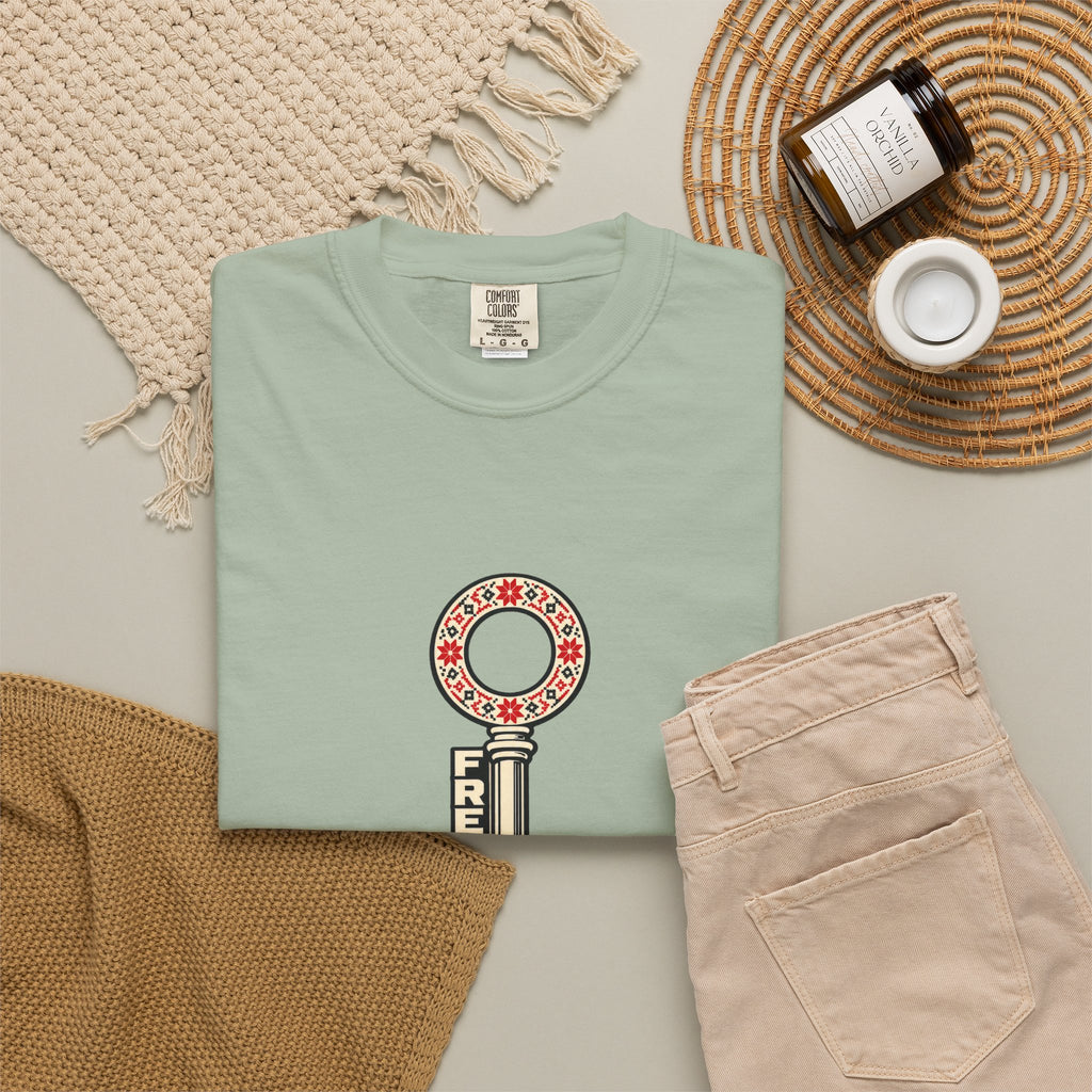 Palestine Freedom Key T-Shirt — Retro Solidarity Graphic Tee