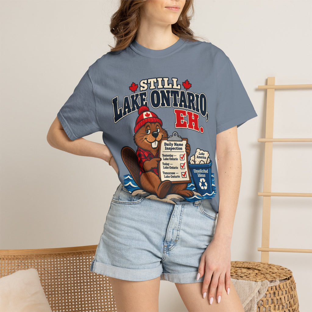 Still Lake Ontario, Eh T-Shirt — Cute Canadian Beaver Graphic Tee