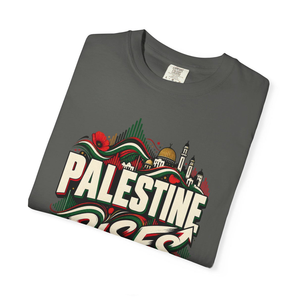 Palestine Rises Graphic T-Shirt — "Palestine Rises in Every Voice" Tee