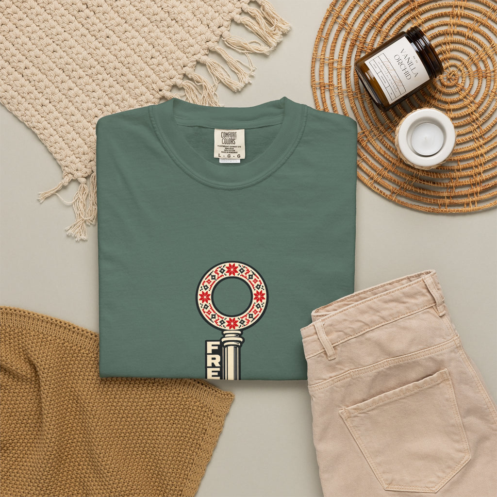 Palestine Freedom Key T-Shirt — Retro Solidarity Graphic Tee