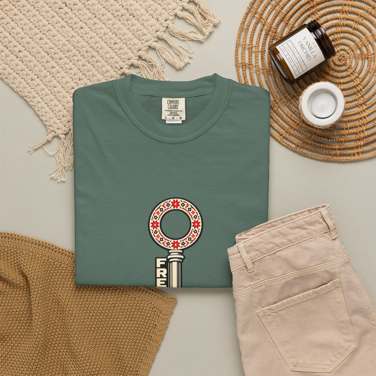 Palestine Freedom Key T-Shirt — Retro Solidarity Graphic Tee