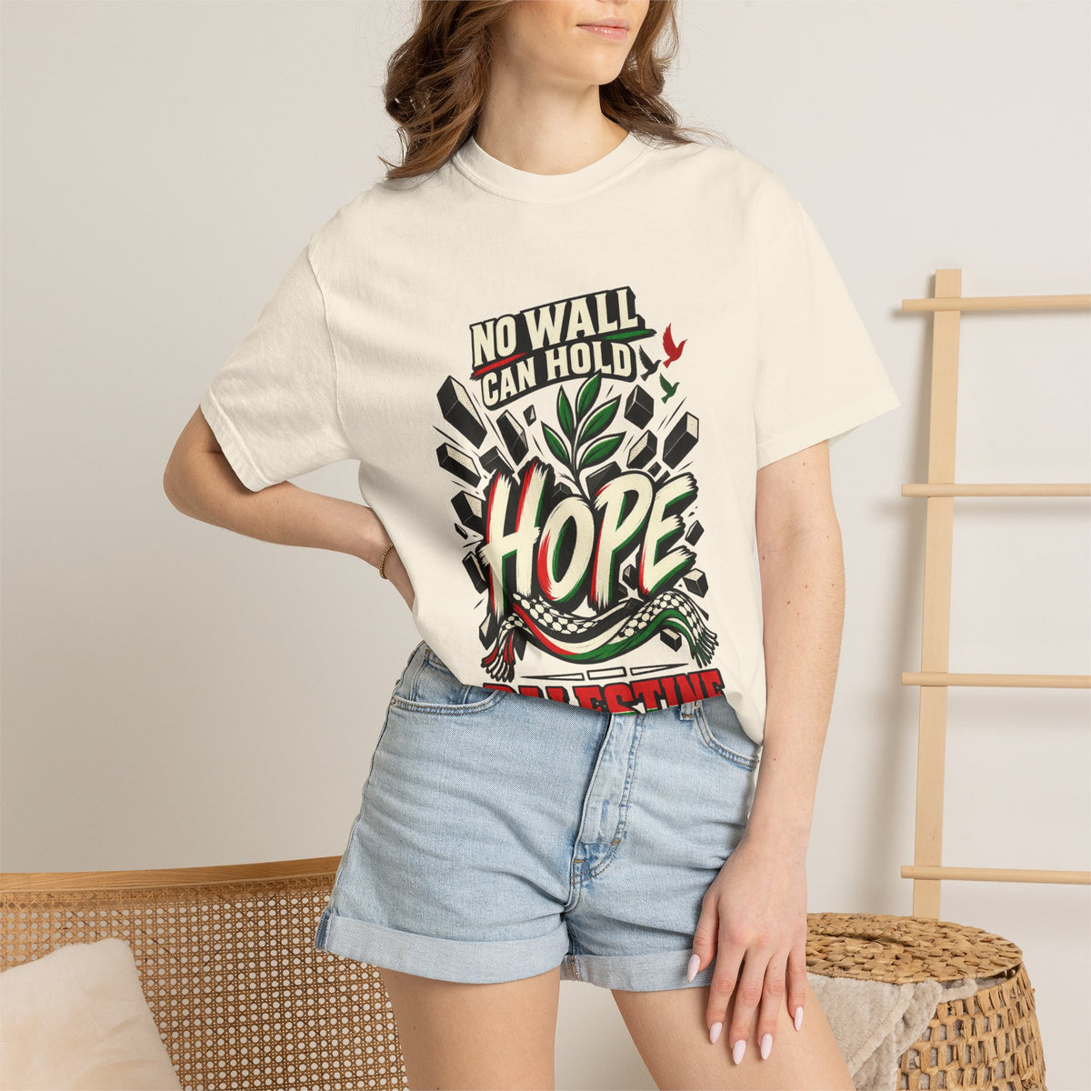Hope Palestine T-Shirt — "No Wall Can Hold Hope" Solidarity Tee