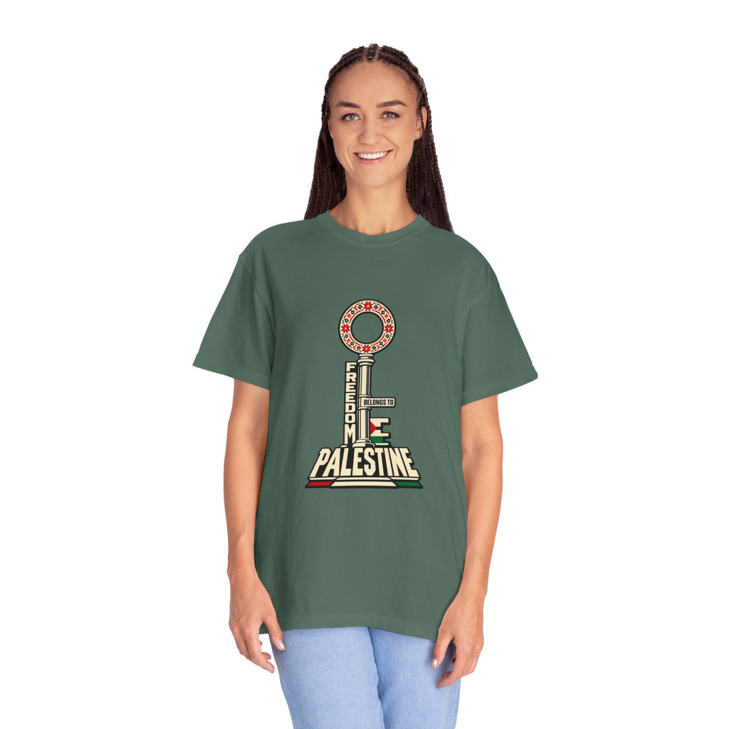 Palestine Freedom Key T-Shirt — Retro Solidarity Graphic Tee