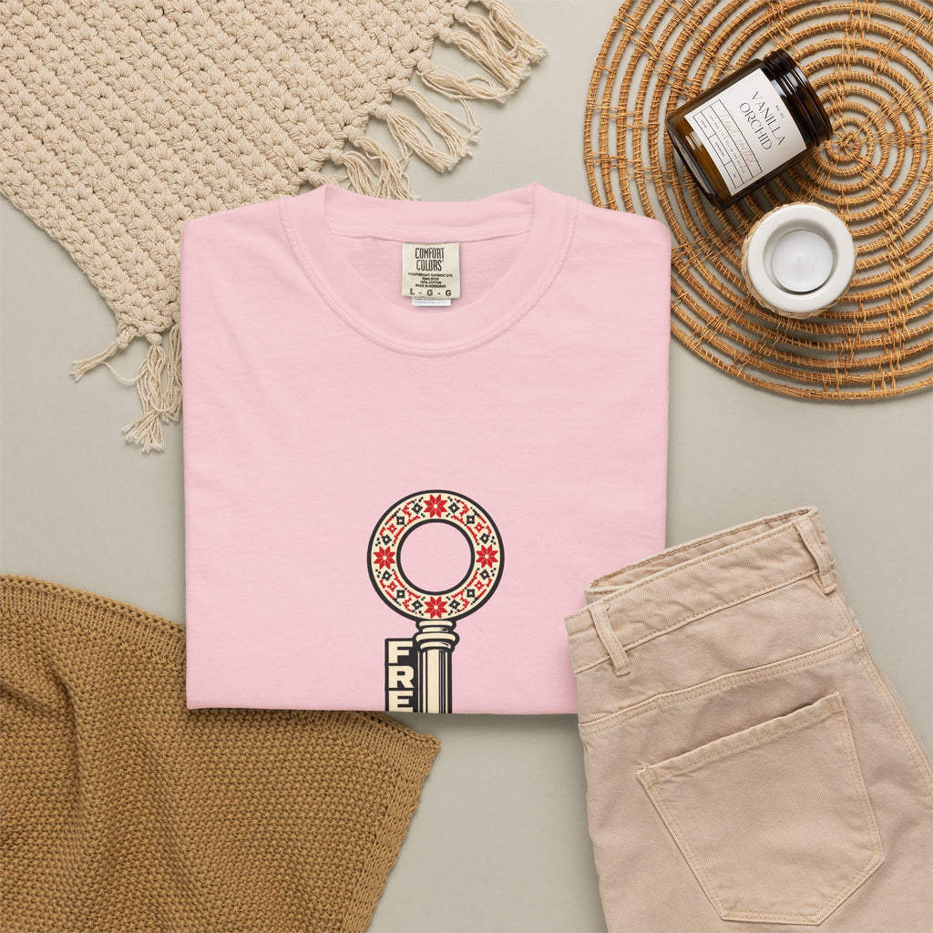 Palestine Freedom Key T-Shirt — Retro Solidarity Graphic Tee