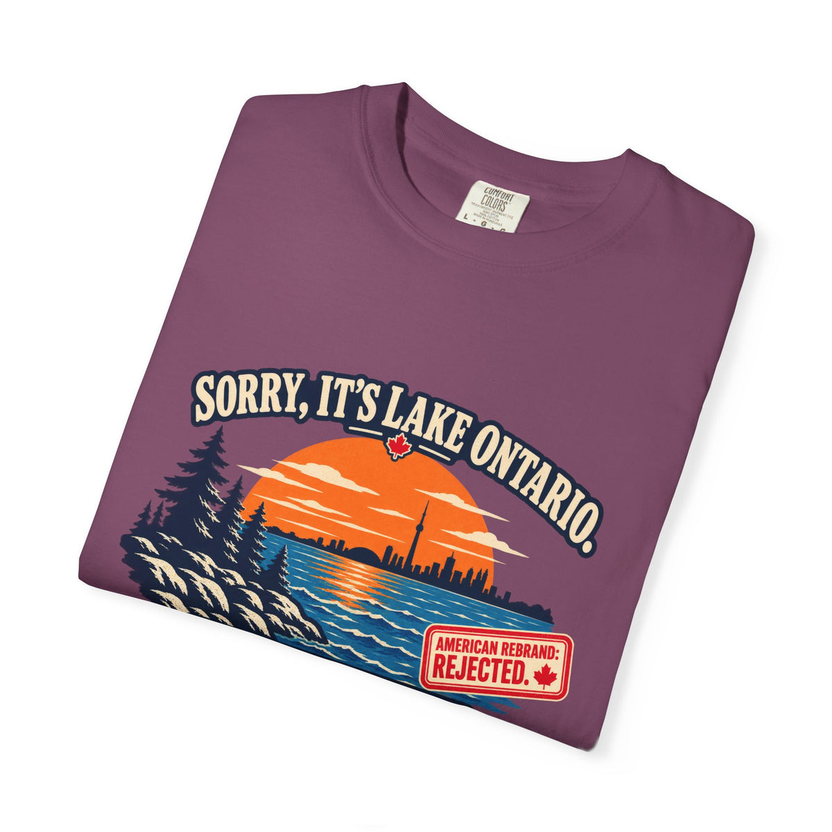 Lake Ontario Sunset T-Shirt — "Sorry, It's Lake Ontario" - Lake America Rejected