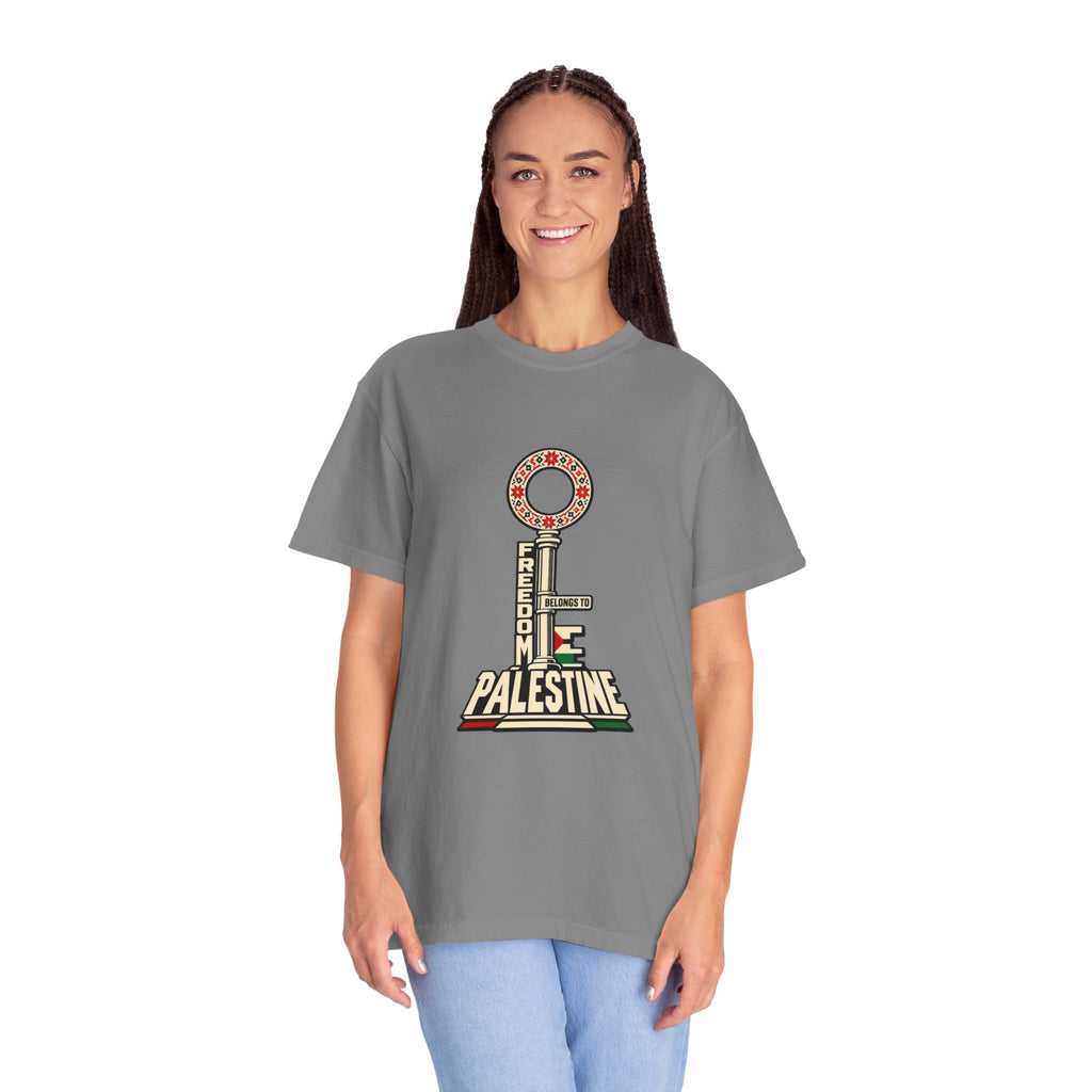 Palestine Freedom Key T-Shirt — Retro Solidarity Graphic Tee