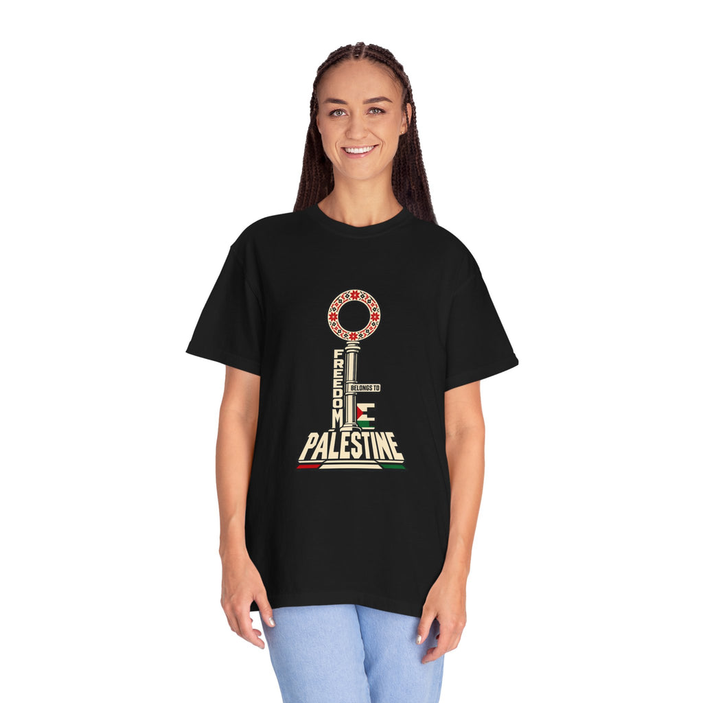 Palestine Freedom Key T-Shirt — Retro Solidarity Graphic Tee