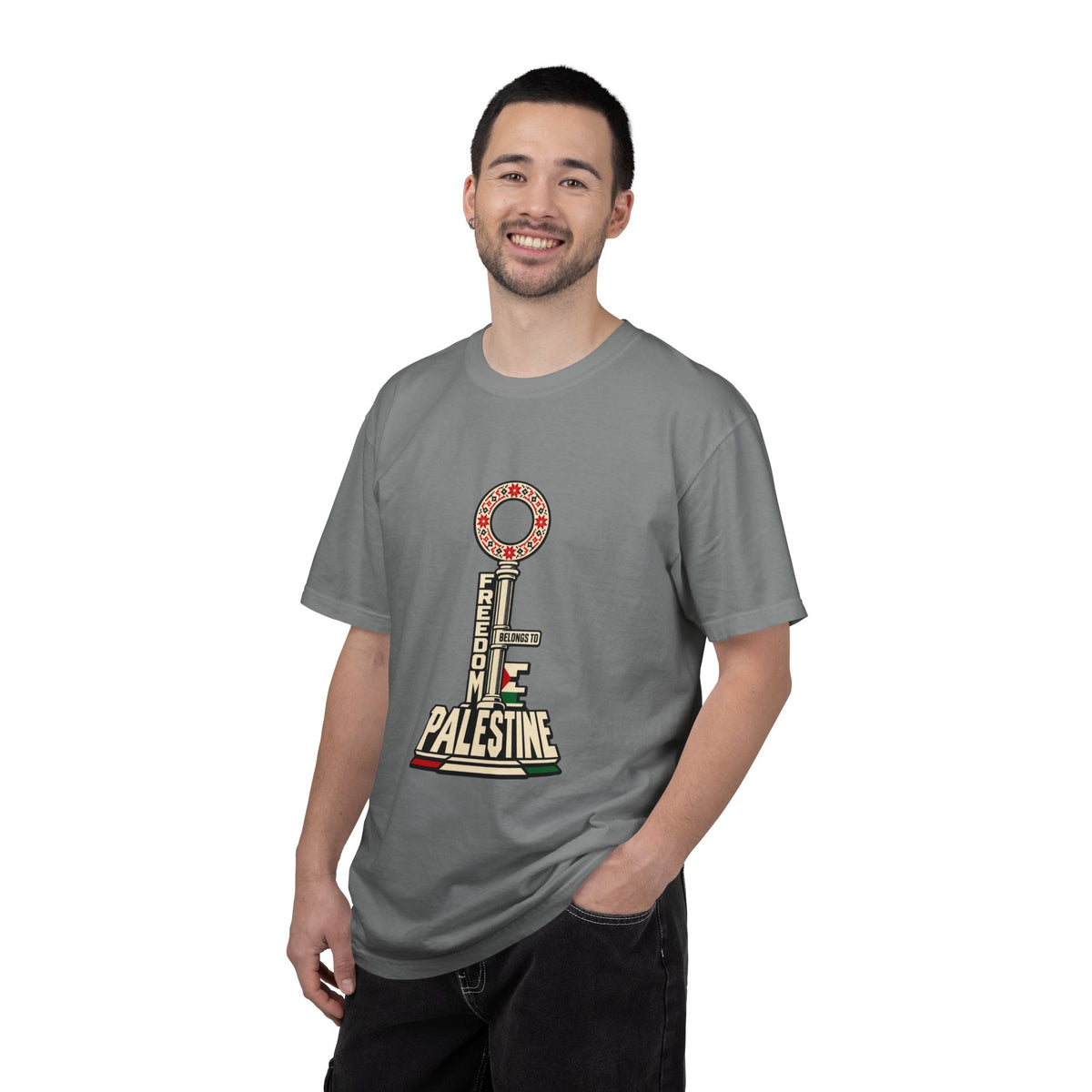 Palestine Freedom Key T-Shirt — Retro Solidarity Graphic Tee