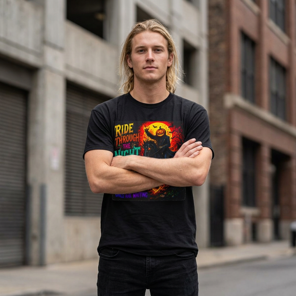 Ride Through the Night Halloween T-Shirt — Headless Horseman Graphic Tee