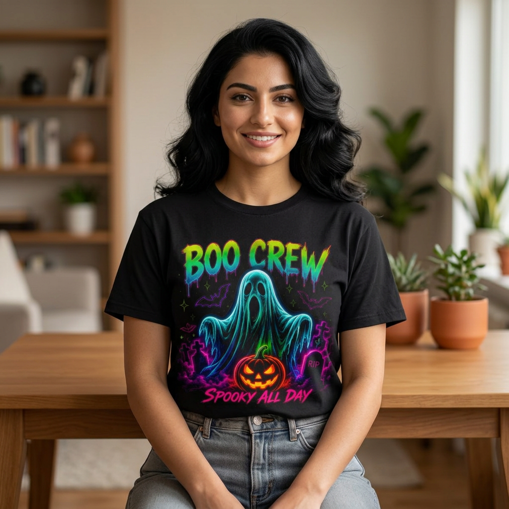 Boo Crew Halloween T-Shirt — Spooky All Day Ghost & Pumpkin Tee