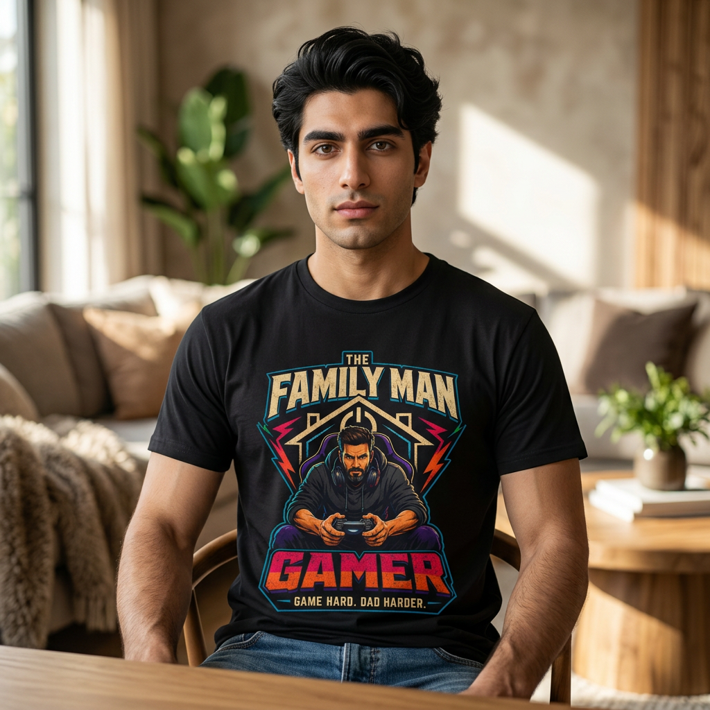 Gamer Dad T-Shirt — "The Family Man Gamer" Graphic Tee