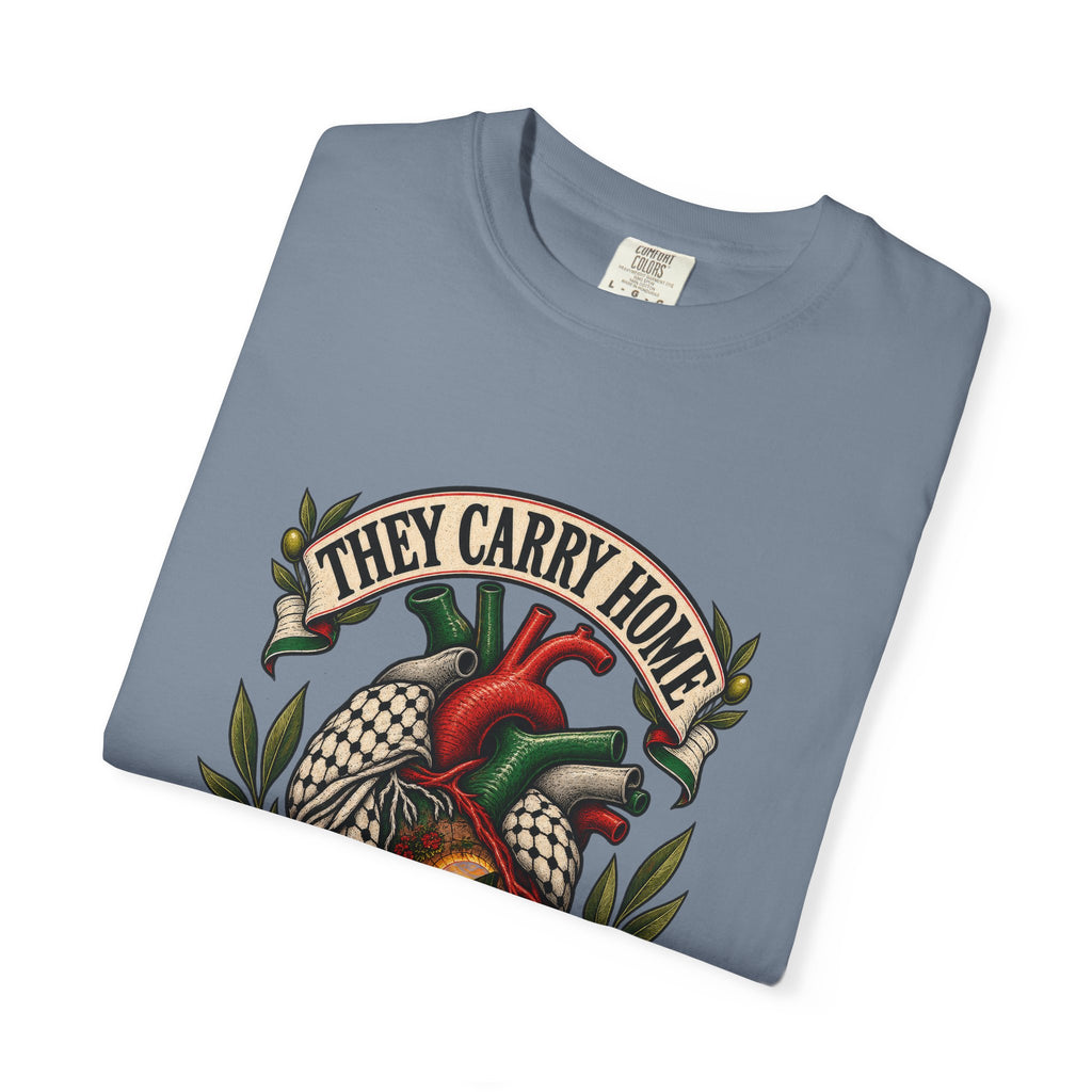 They Carry Home Heart T-Shirt — Free Palestine