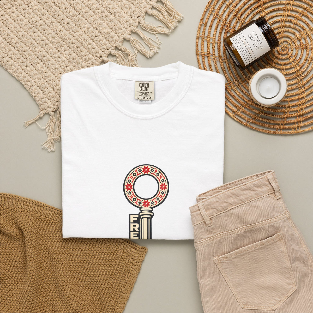 Palestine Freedom Key T-Shirt — Retro Solidarity Graphic Tee
