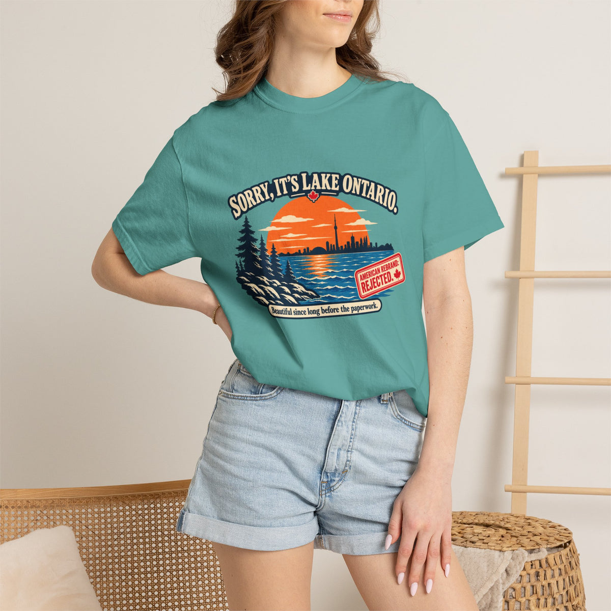 Lake Ontario Sunset T-Shirt — "Sorry, It's Lake Ontario" - Lake America Rejected