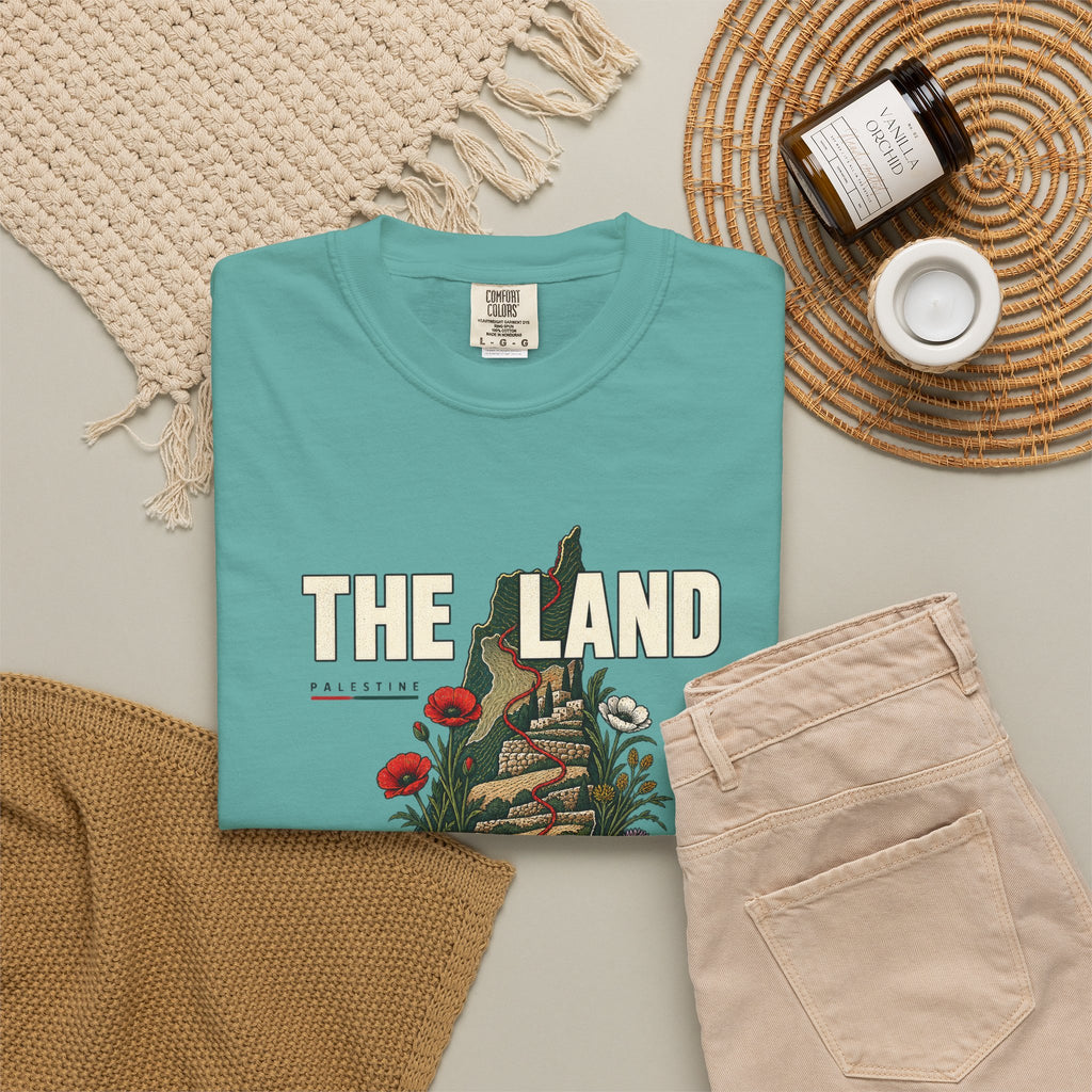 The Land Remembers T-Shirt — Memorial Floral Palestine Map Graphic