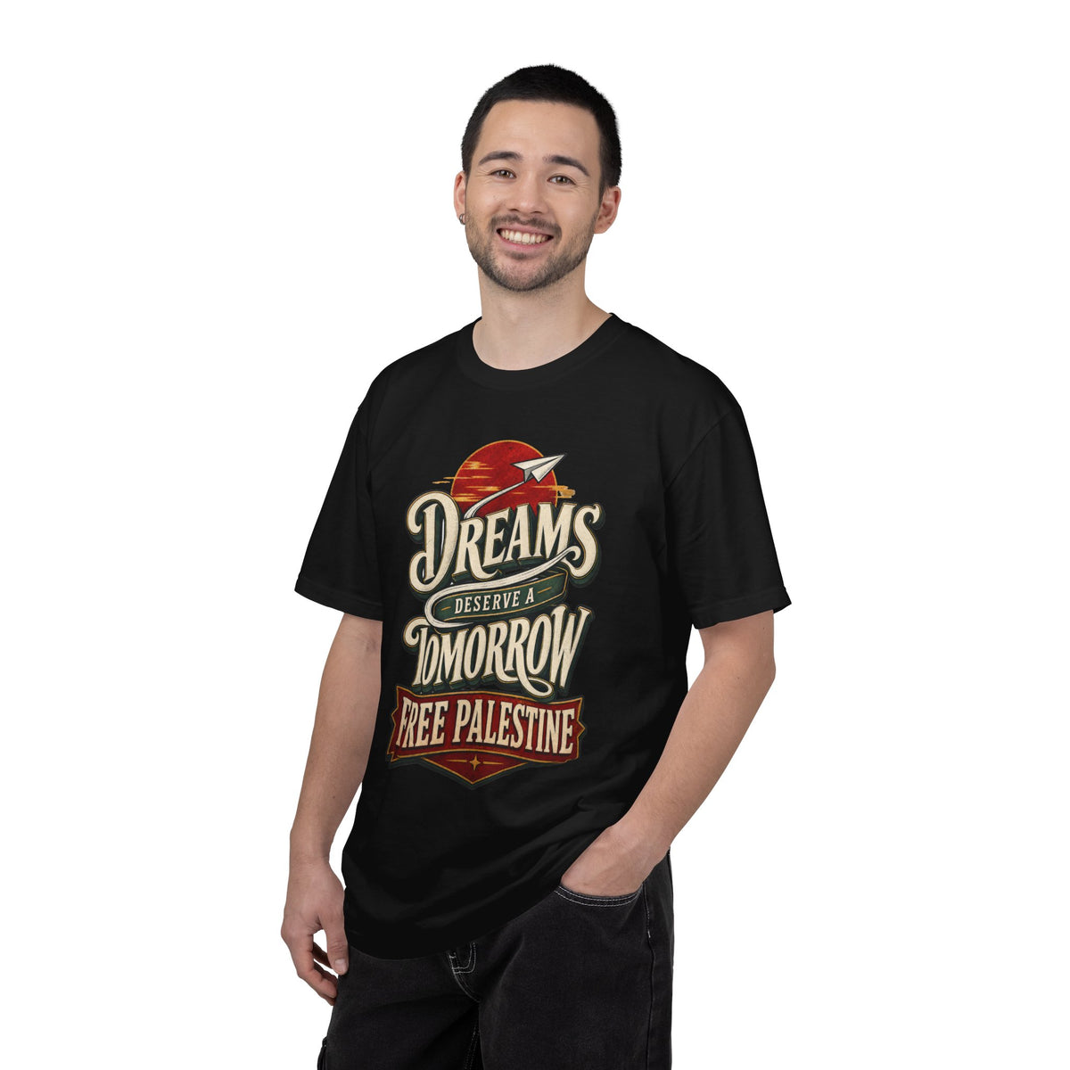 T-Shirt — "Dreams Deserve a Tomorrow: Free Palestine" Vintage Graphic Tee