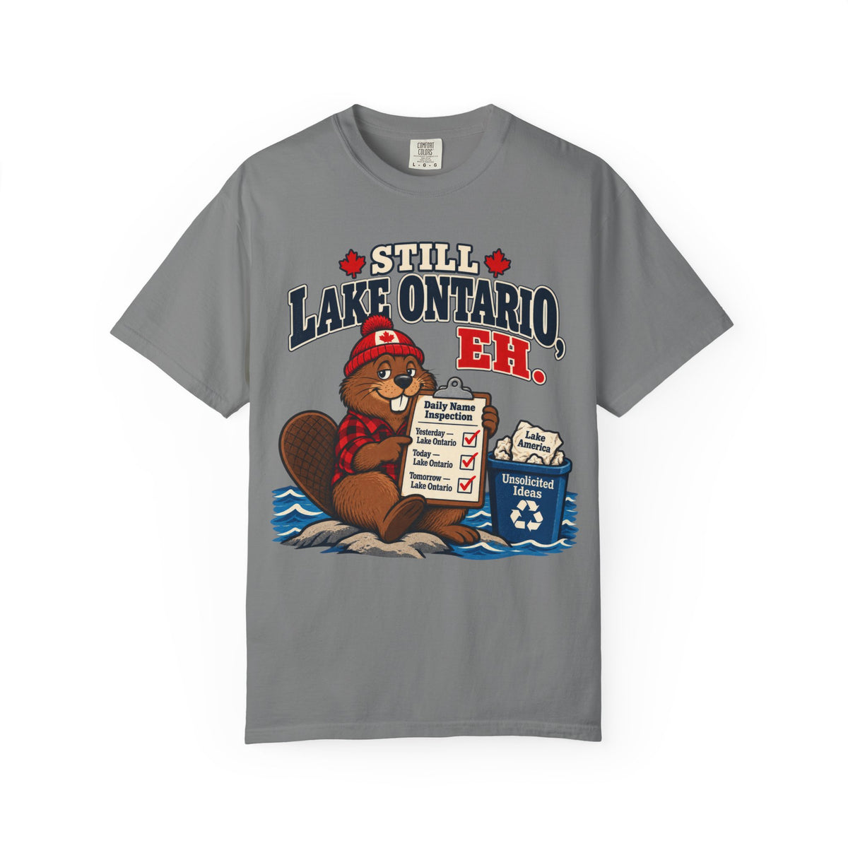 Still Lake Ontario, Eh T-Shirt — Cute Canadian Beaver Graphic Tee