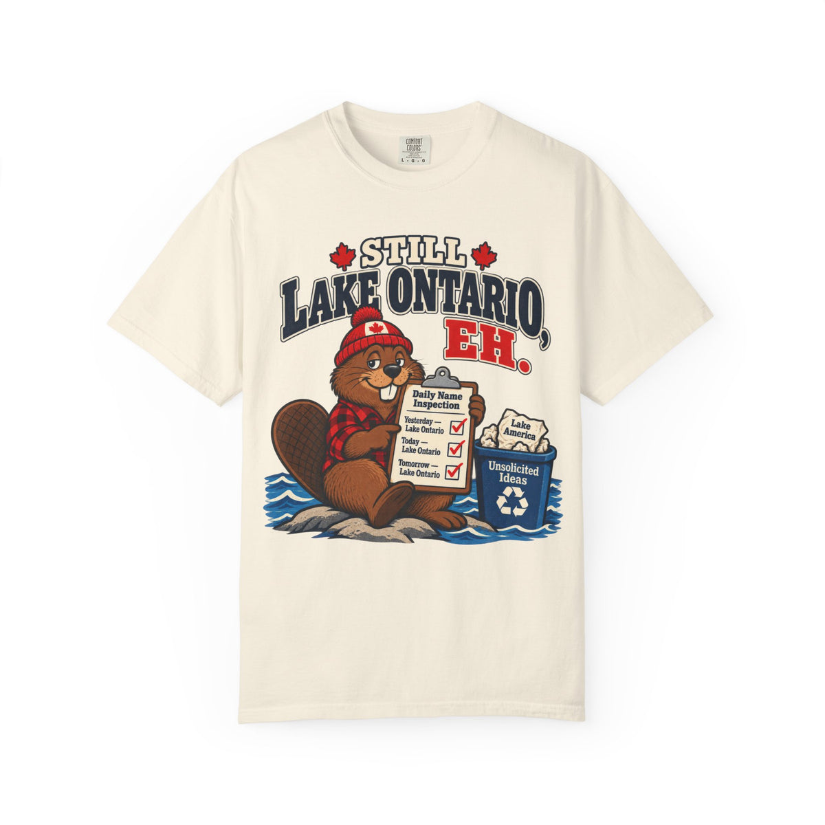 Still Lake Ontario, Eh T-Shirt — Cute Canadian Beaver Graphic Tee