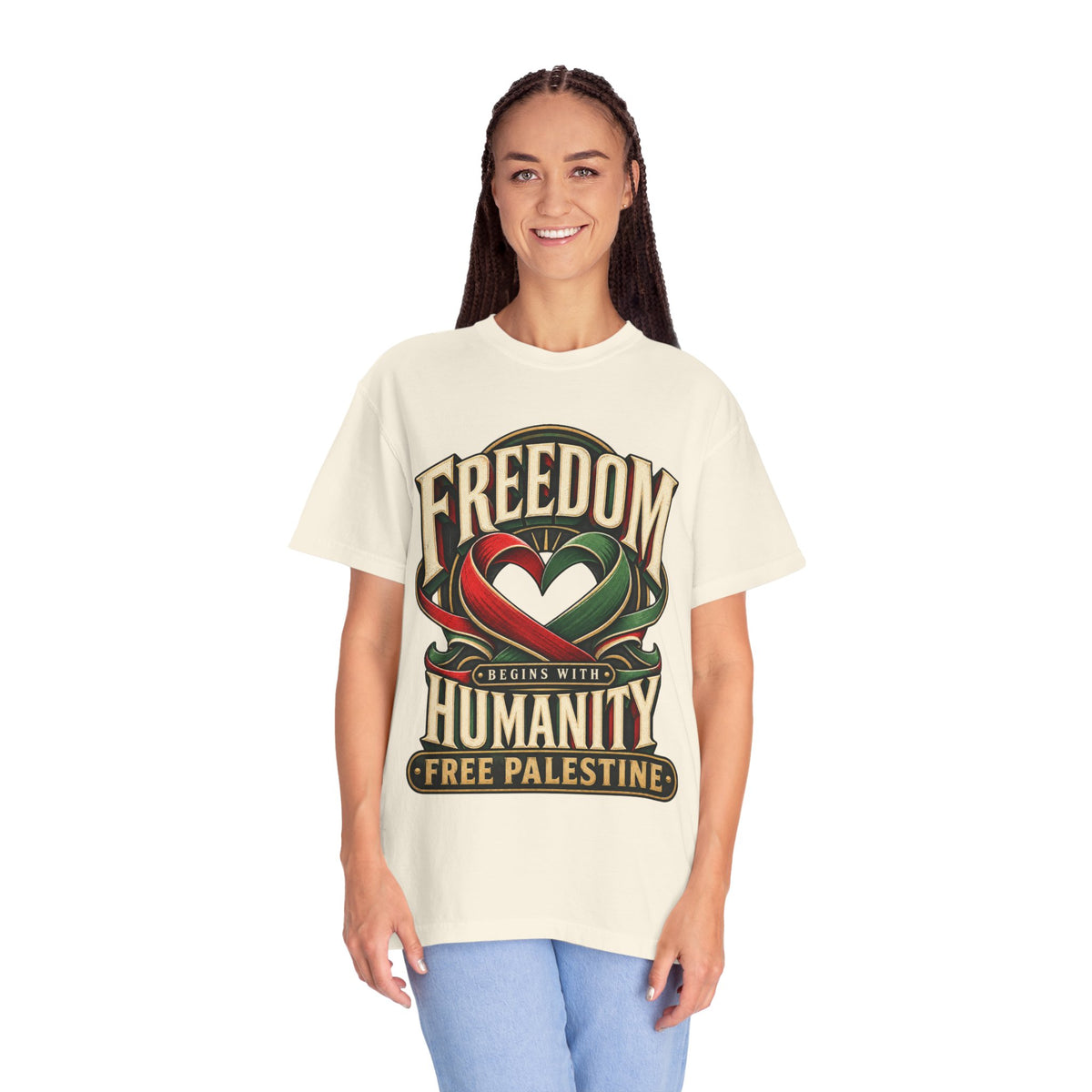 Freedom Begins With Humanity "Free Palestine" T-Shirt