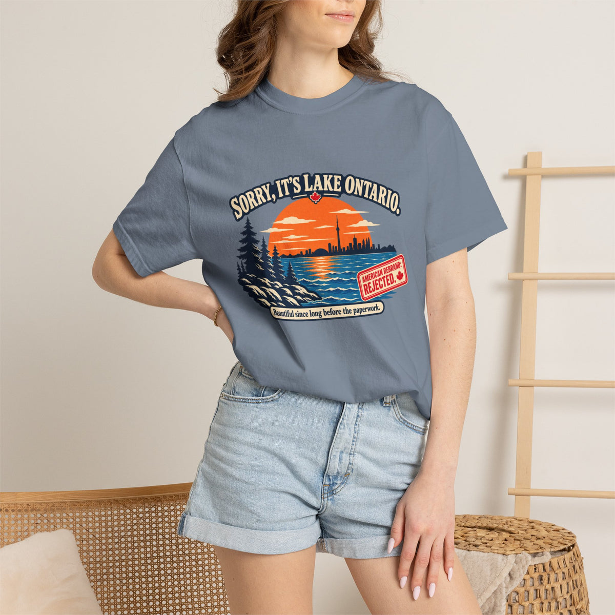 Lake Ontario Sunset T-Shirt — "Sorry, It's Lake Ontario" - Lake America Rejected
