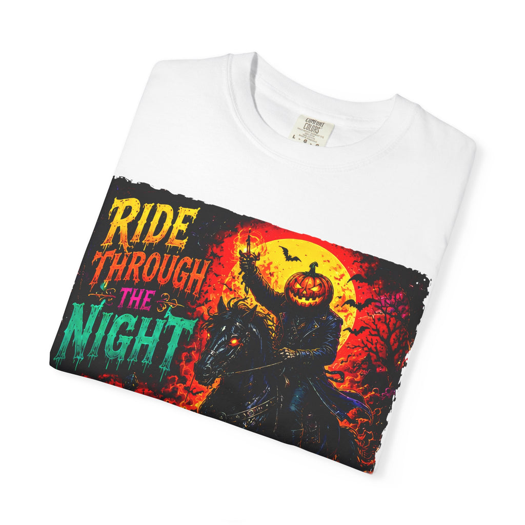 Ride Through the Night Halloween T-Shirt — Headless Horseman Graphic Tee