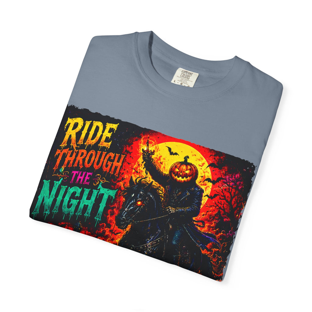 Ride Through the Night Halloween T-Shirt — Headless Horseman Graphic Tee