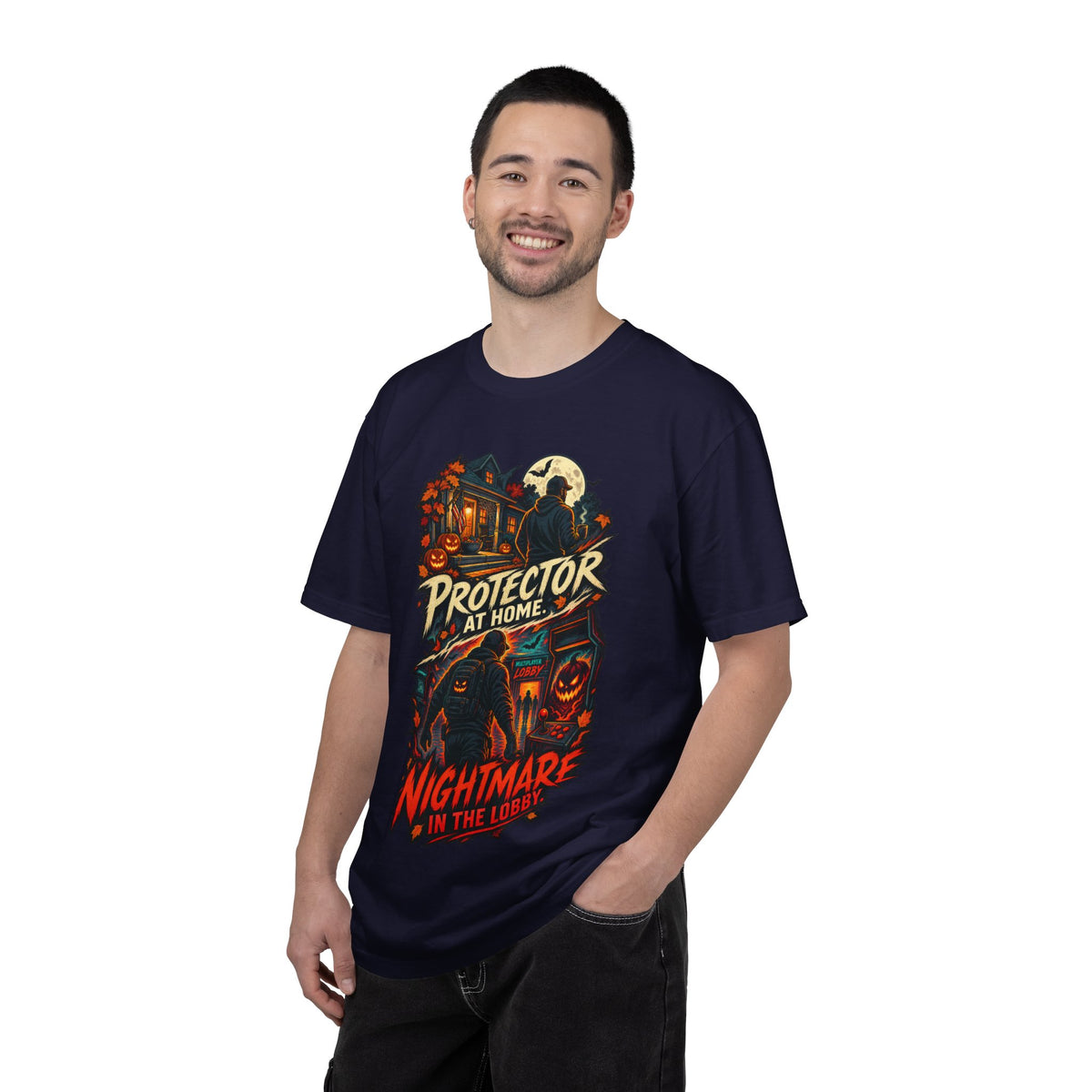 Halloween Gamer DAD Protector at Home - Nightmare in the Lobby T-Shirt