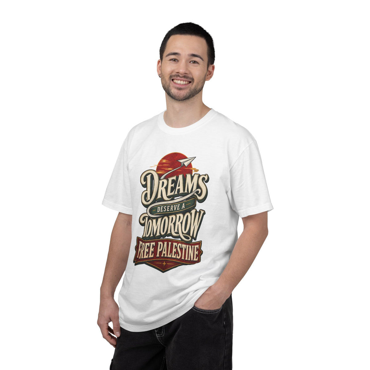 T-Shirt — "Dreams Deserve a Tomorrow: Free Palestine" Vintage Graphic Tee