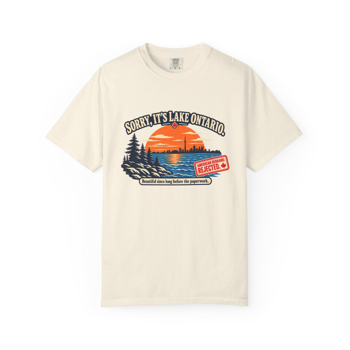 Lake Ontario Sunset T-Shirt — "Sorry, It's Lake Ontario" - Lake America Rejected