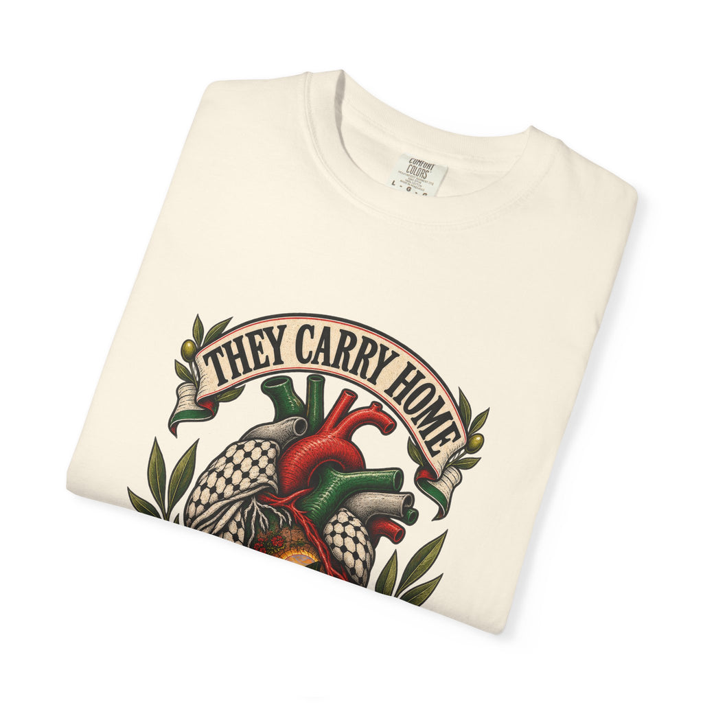 They Carry Home Heart T-Shirt — Free Palestine