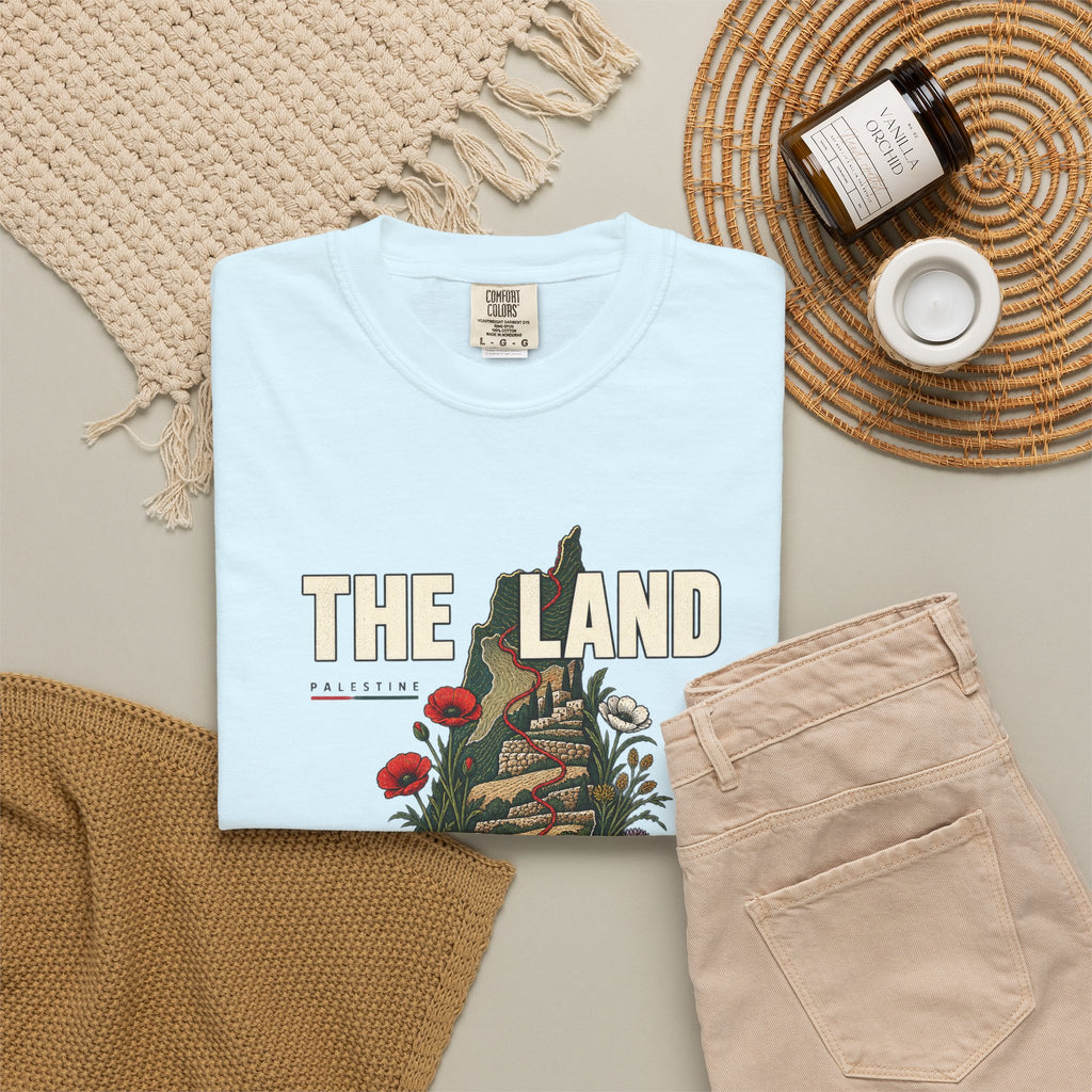The Land Remembers T-Shirt — Memorial Floral Palestine Map Graphic