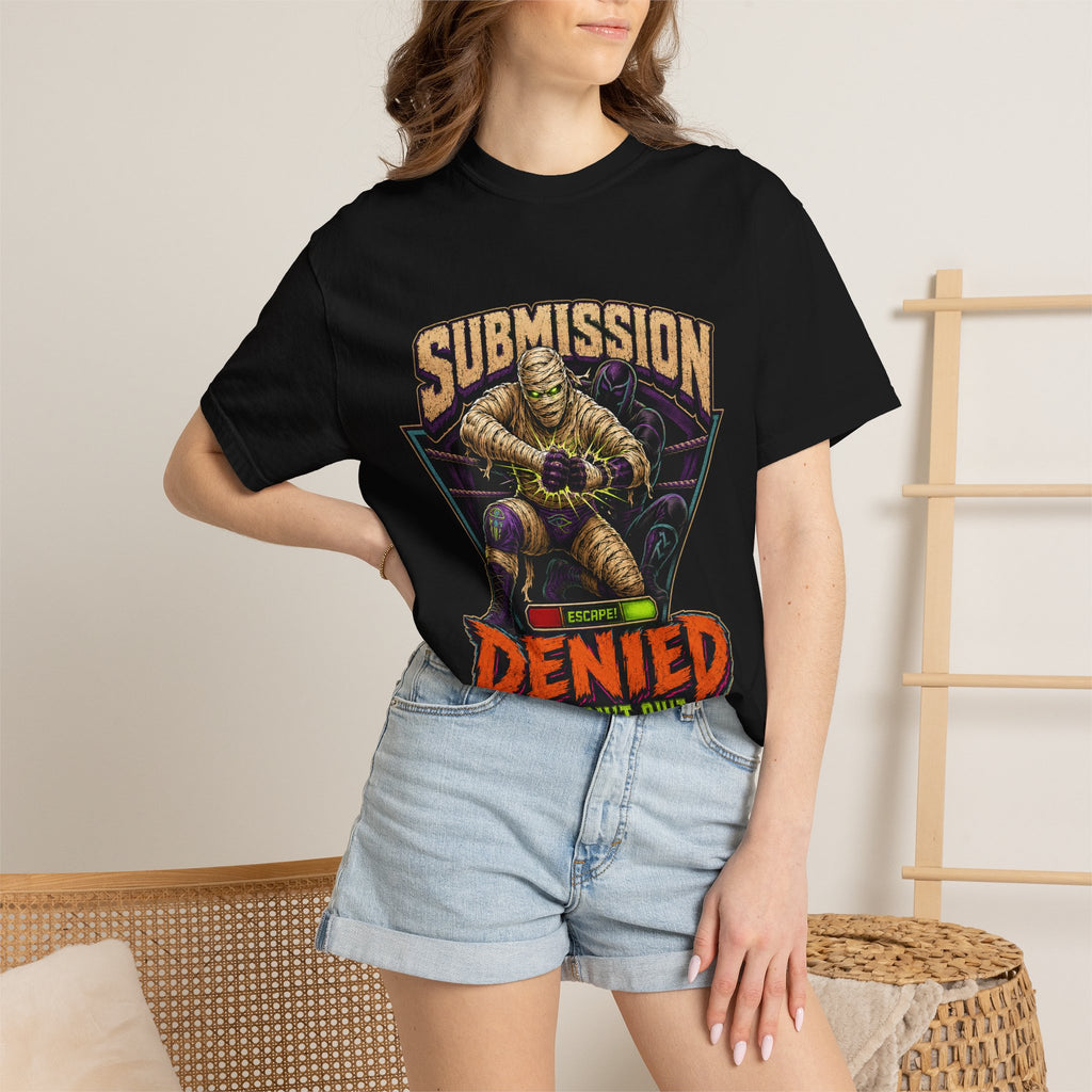 T-shirt « Submission Denied I Don't Quit » — T-shirt graphique de lutte pour Halloween