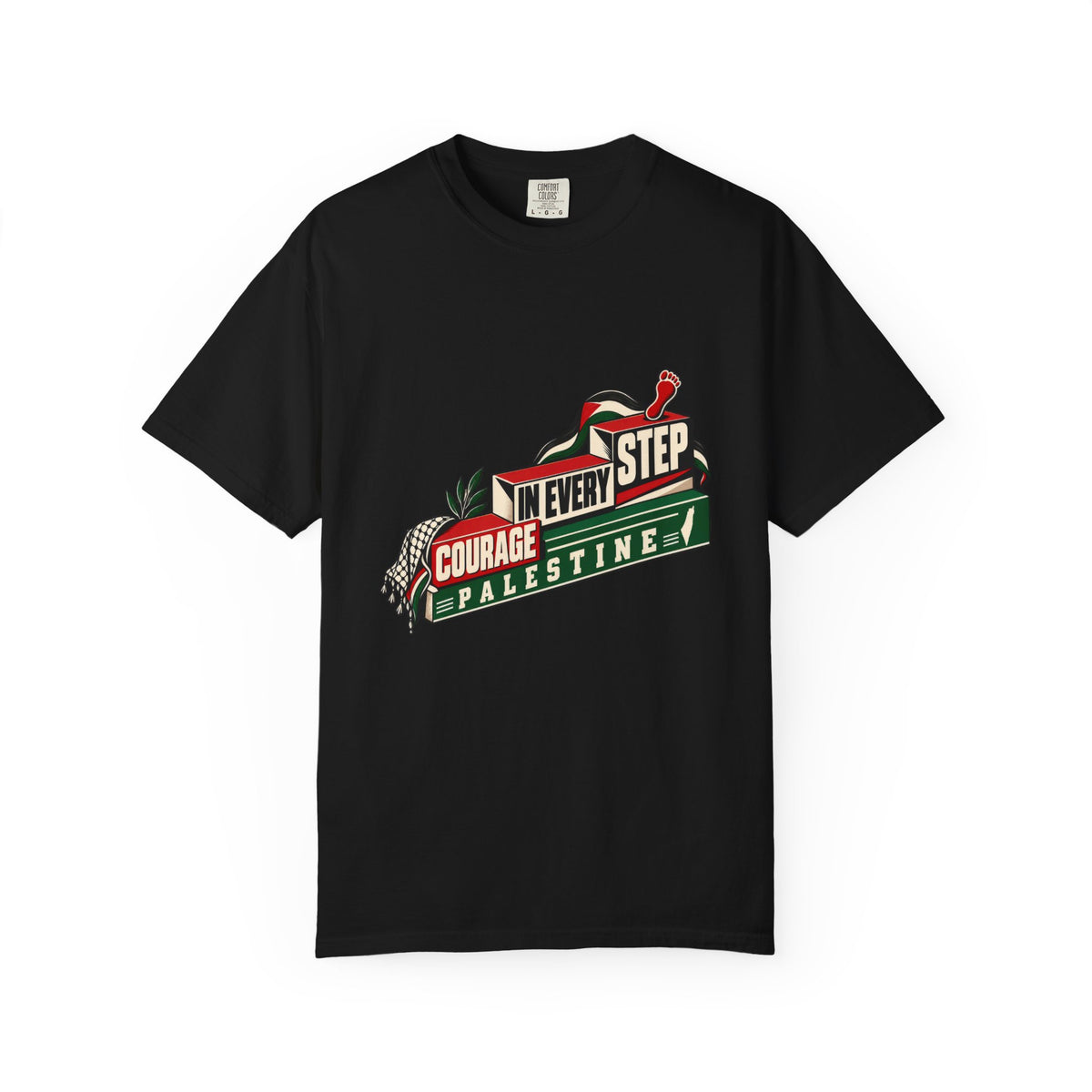 Palestine "Courage In Every Step" Graphic T-Shirt