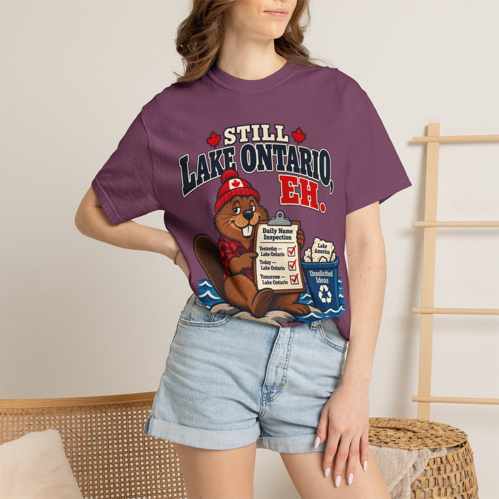 Still Lake Ontario, Eh T-Shirt — Cute Canadian Beaver Graphic Tee