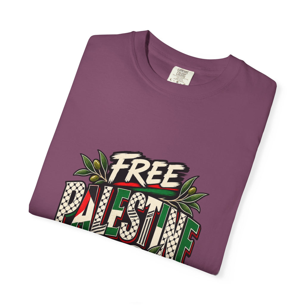 Free Palestine Graphic T-Shirt — Heart & Flag Solidarity Tee