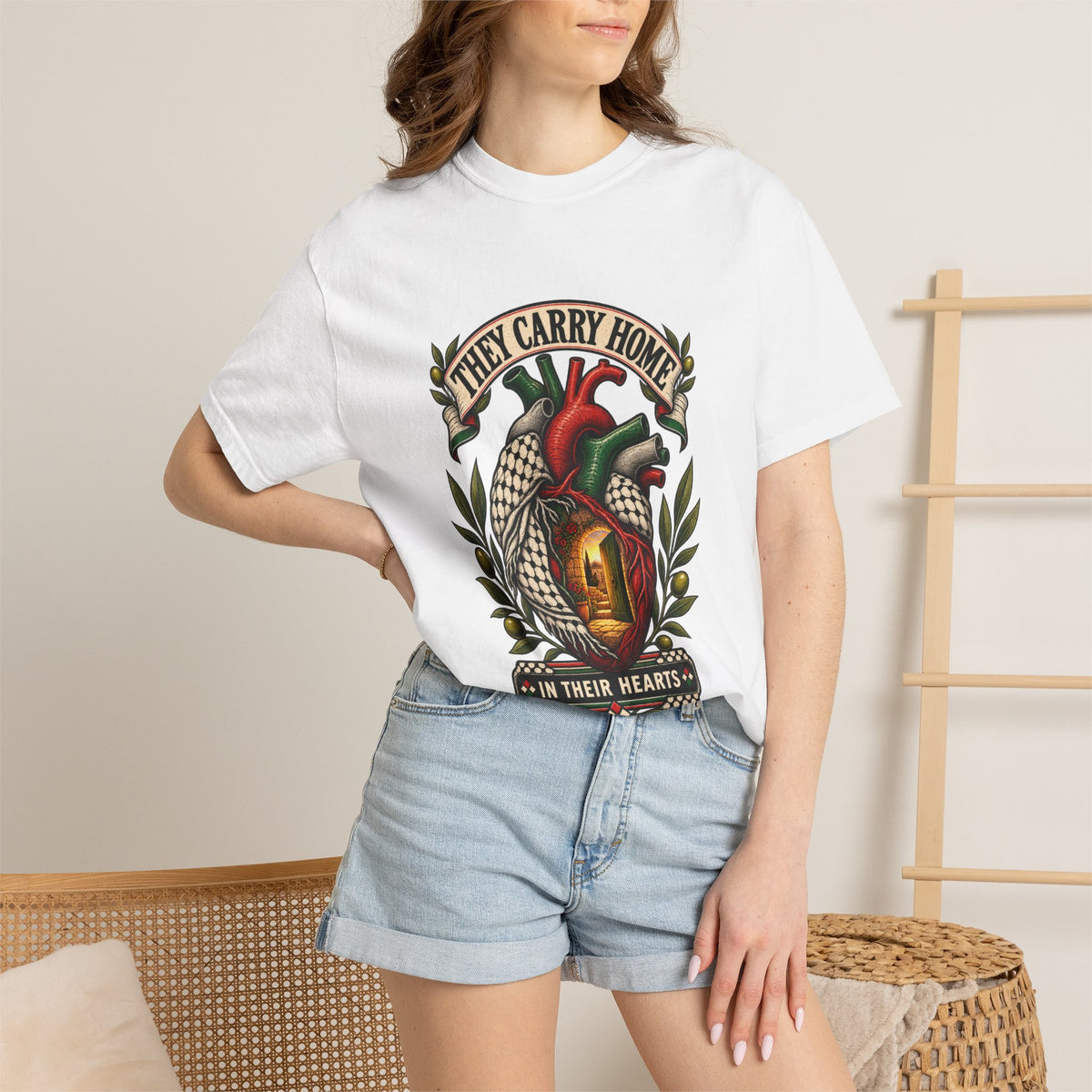 They Carry Home Heart T-Shirt — Free Palestine