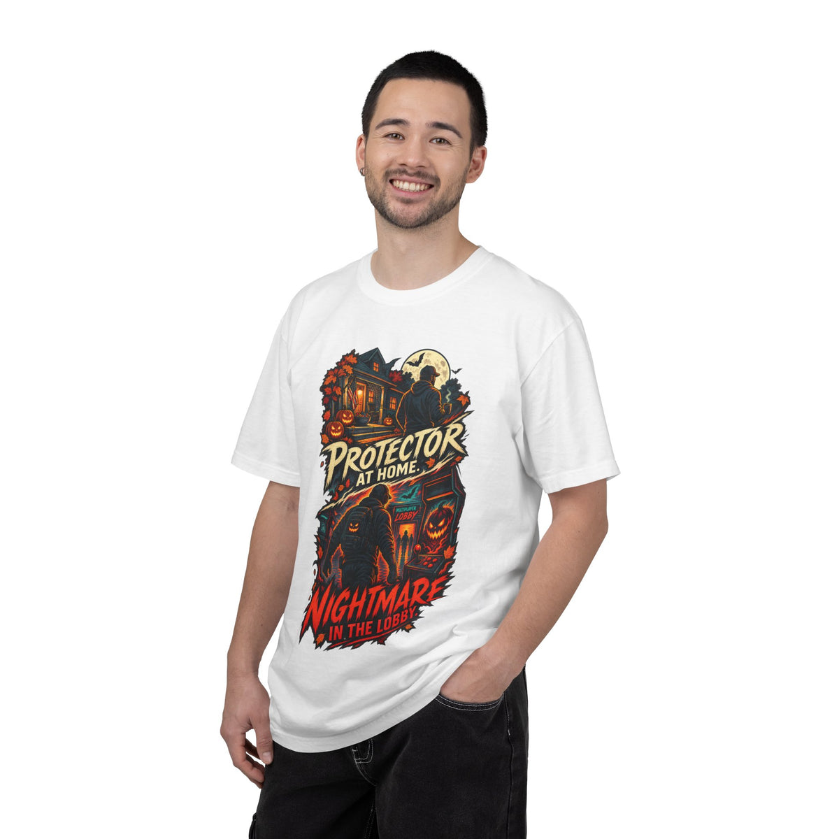 Halloween Gamer DAD Protector at Home - Nightmare in the Lobby T-Shirt