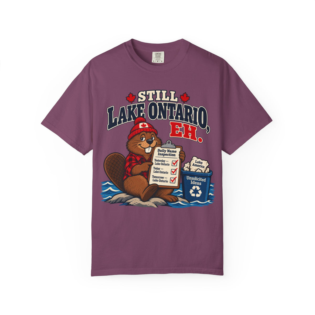 Still Lake Ontario, Eh T-Shirt — Cute Canadian Beaver Graphic Tee