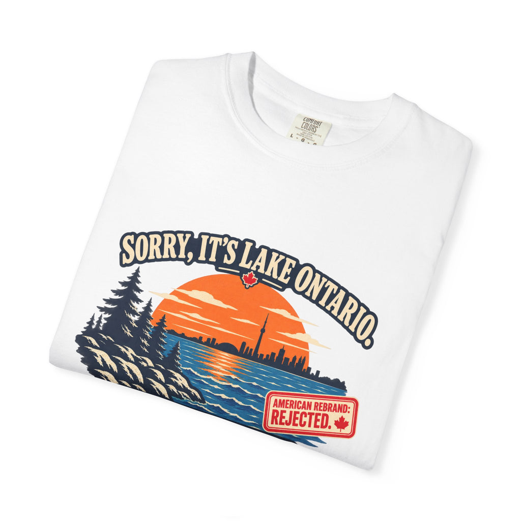 Lake Ontario Sunset T-Shirt — "Sorry, It's Lake Ontario" - Lake America Rejected