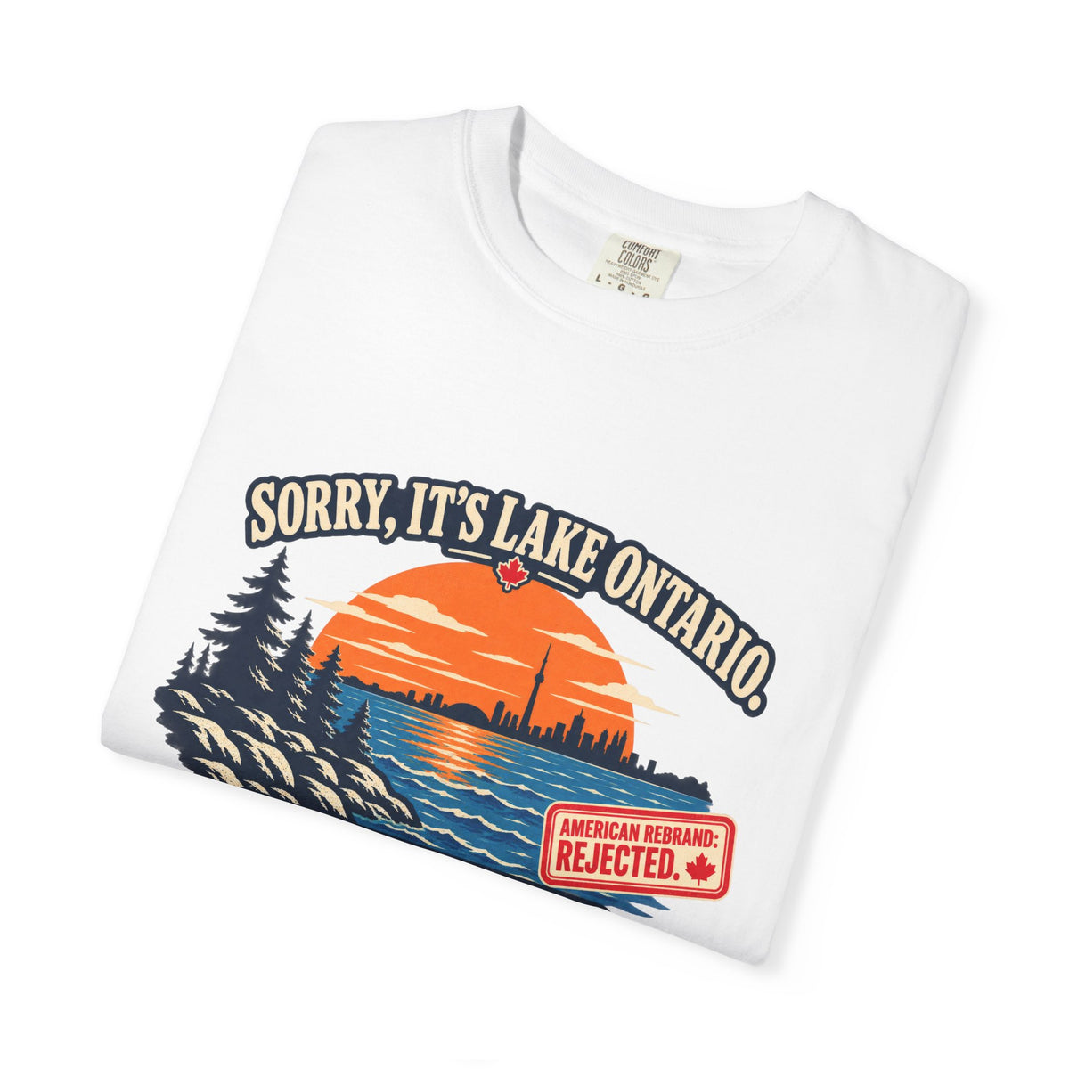 Lake Ontario Sunset T-Shirt — "Sorry, It's Lake Ontario" - Lake America Rejected