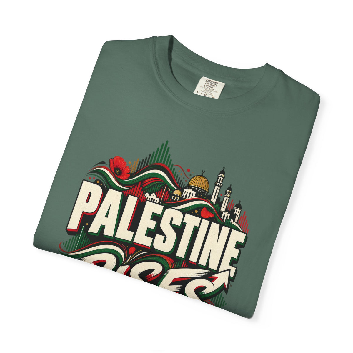 Palestine Rises Graphic T-Shirt — "Palestine Rises in Every Voice" Tee
