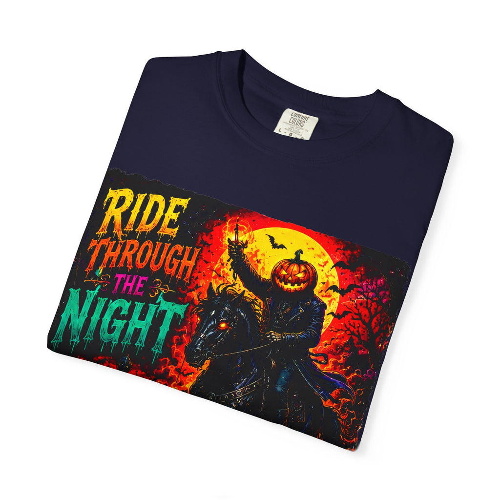 Ride Through the Night Halloween T-Shirt — Headless Horseman Graphic Tee